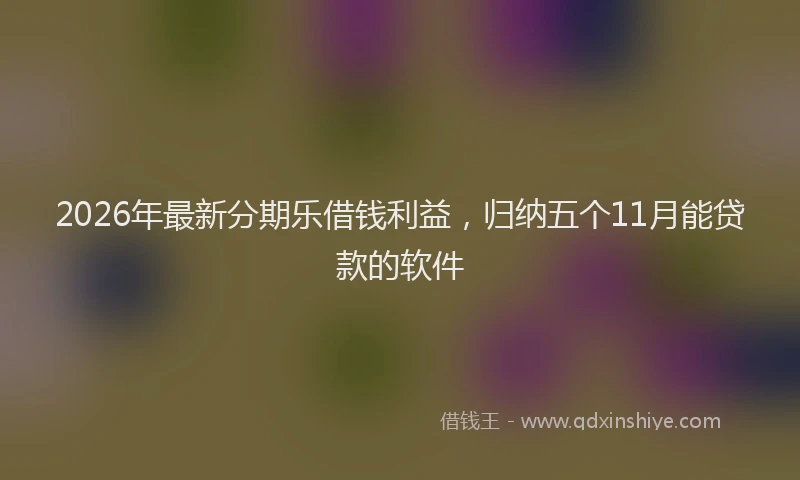2026年最新分期乐借钱利益，归纳五个11月能贷款的软件