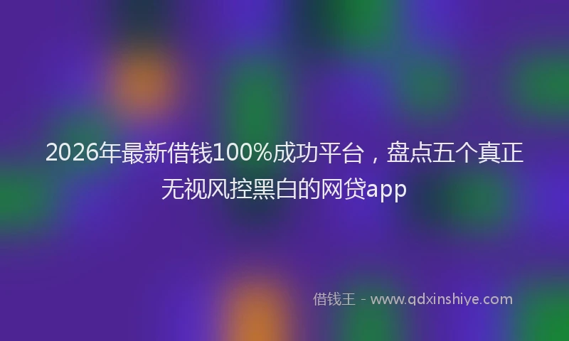 2026年最新借钱100%成功平台，盘点五个真正无视风控黑白的网贷app