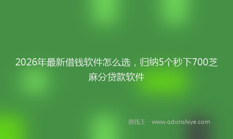 2026年最新借钱软件怎么选，归纳5个秒下700芝麻分贷款软件
