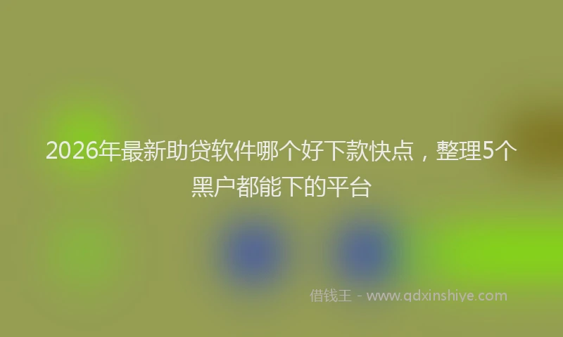 2026年最新助贷软件哪个好下款快点，整理5个黑户都能下的平台