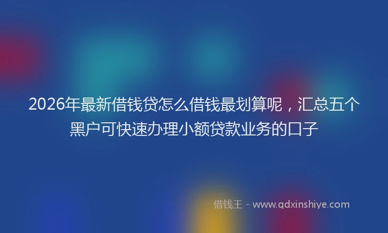 2026年最新借钱贷怎么借钱最划算呢，汇总五个黑户可快速办理小额贷款业务的口子