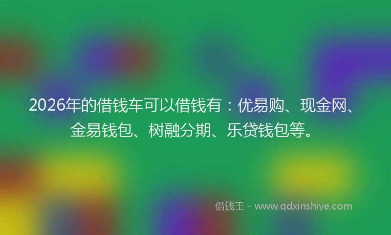 2026年的借钱车可以借钱有：优易购、现金网、金易钱包、树融分期、乐贷钱包等。