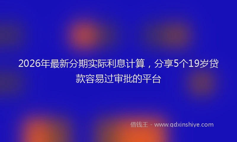 2026年最新分期实际利息计算,分享5个19岁贷款容易过审批的平台
