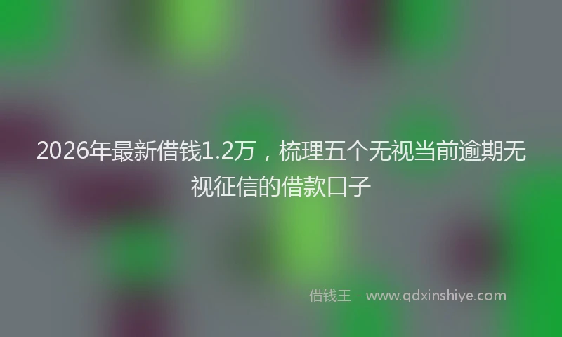 2026年最新借钱1.2万，梳理五个无视当前逾期无视征信的借款口子