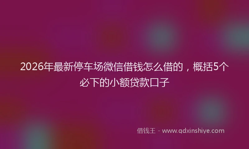 2026年最新停车场微信借钱怎么借的，概括5个必下的小额贷款口子