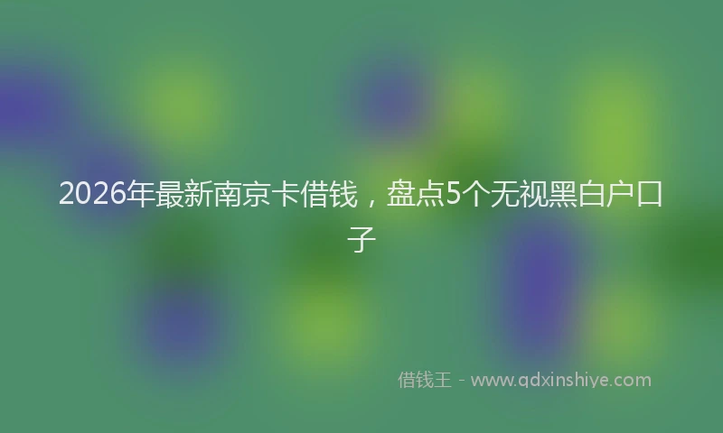 2026年最新南京卡借钱，盘点5个无视黑白户口子