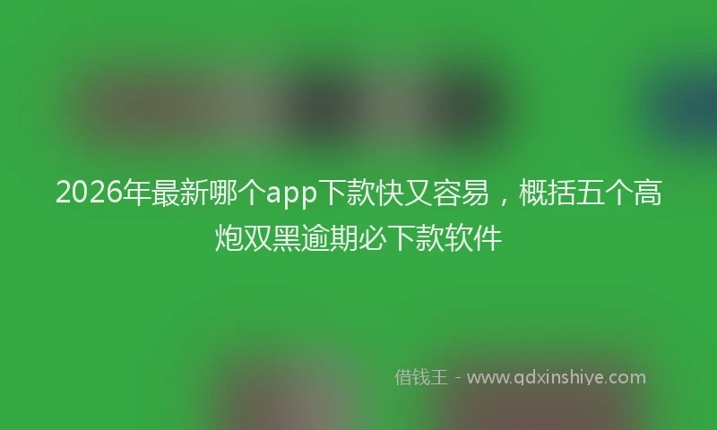 2026年最新哪个app下款快又容易，概括五个高炮双黑逾期必下款软件