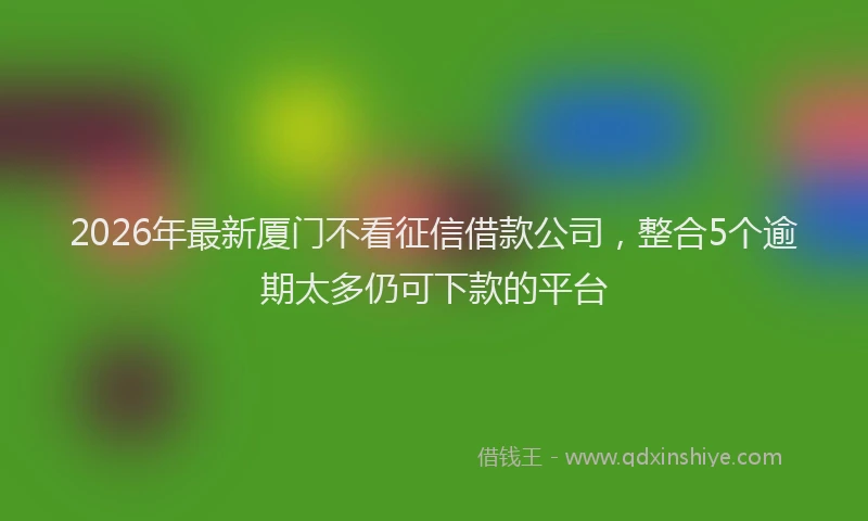 2026年最新厦门不看征信借款公司，整合5个逾期太多仍可下款的平台