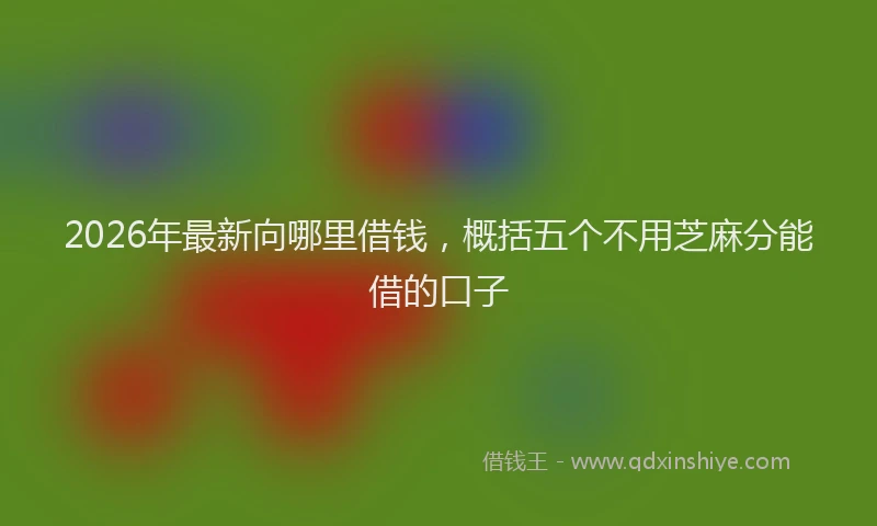 2026年最新向哪里借钱，概括五个不用芝麻分能借的口子