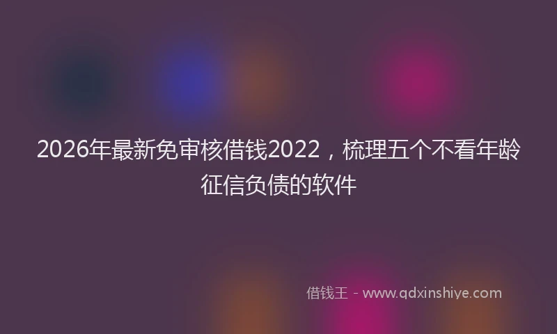 2026年最新免审核借钱2022，梳理五个不看年龄征信负债的软件