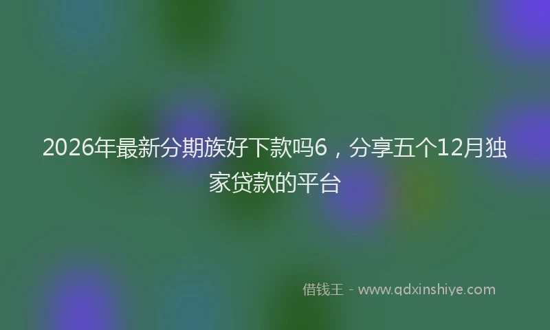 2026年最新分期族好下款吗6,分享五个12月独家贷款的平台