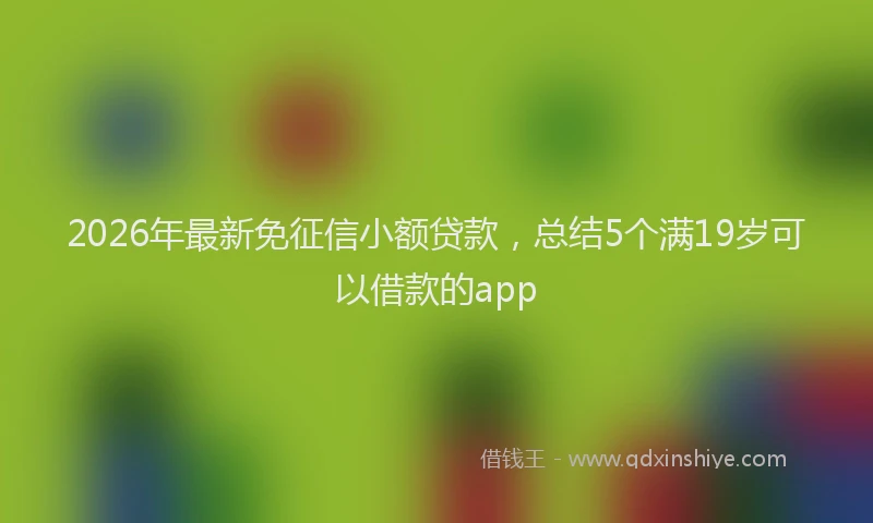 2026年最新免征信小额贷款，总结5个满19岁可以借款的app