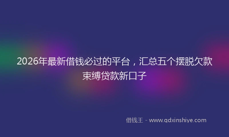 2026年最新借钱必过的平台,汇总五个摆脱欠款束缚贷款新口子