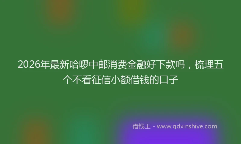 2026年最新哈啰中邮消费金融好下款吗,梳理五个不看征信小额借钱的口子