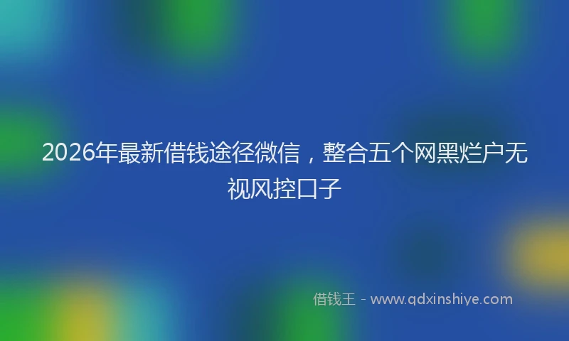 2026年最新借钱途径微信，整合五个网黑烂户无视风控口子