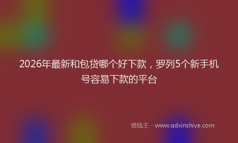 2026年最新和包贷哪个好下款，罗列5个新手机号容易下款的平台