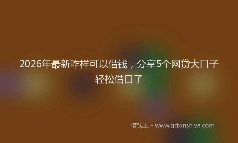 2026年最新咋样可以借钱,分享5个网贷大口子轻松借口子
