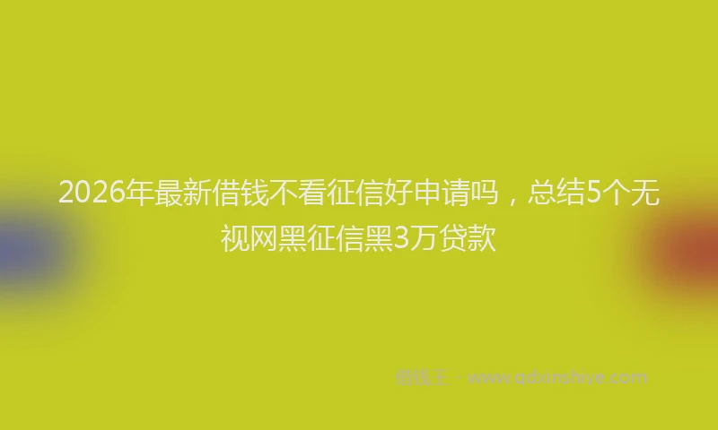 2026年最新借钱不看征信好申请吗，总结5个无视网黑征信黑3万贷款