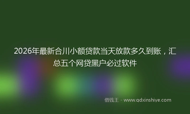 2026年最新合川小额贷款当天放款多久到账，汇总五个网贷黑户必过软件