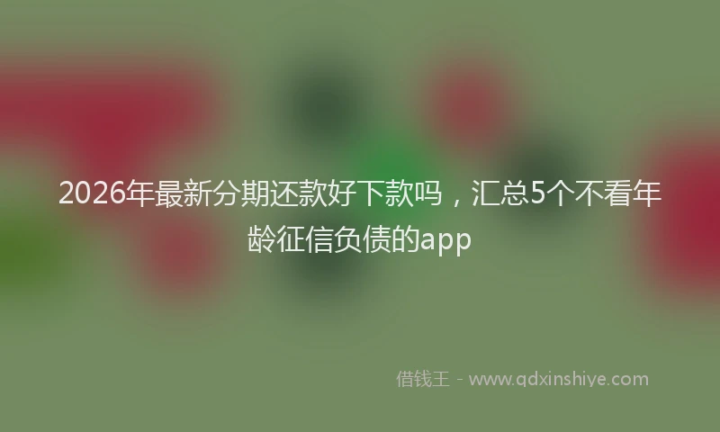 2026年最新分期还款好下款吗，汇总5个不看年龄征信负债的app