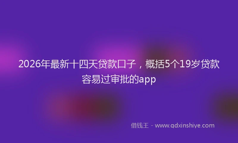 2026年最新十四天贷款口子，概括5个19岁贷款容易过审批的app