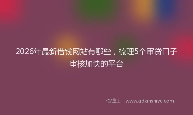 2026年最新借钱网站有哪些，梳理5个审贷口子审核加快的平台