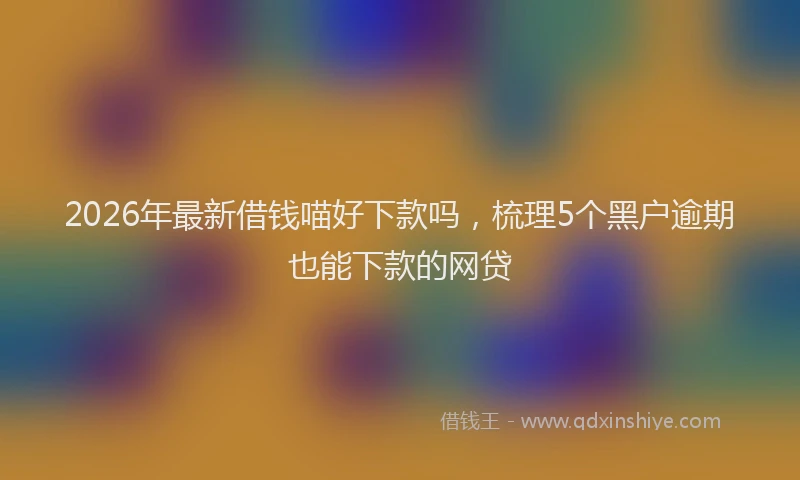 2026年最新借钱喵好下款吗,梳理5个黑户逾期也能下款的网贷