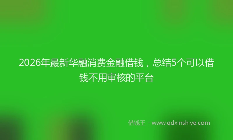 2026年最新华融消费金融借钱，总结5个可以借钱不用审核的平台
