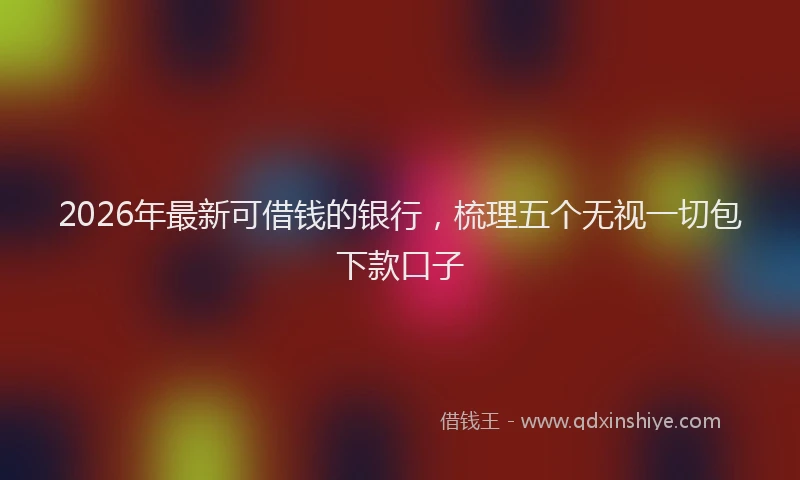 2026年最新可借钱的银行，梳理五个无视一切包下款口子