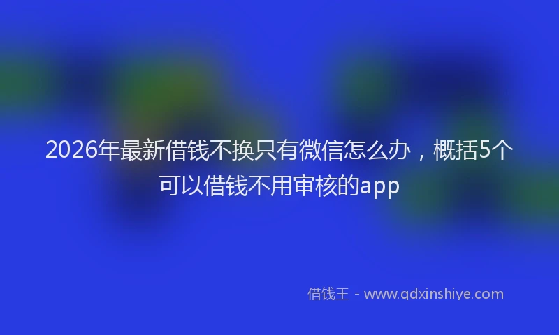 2026年最新借钱不换只有微信怎么办,概括5个可以借钱不用审核的app