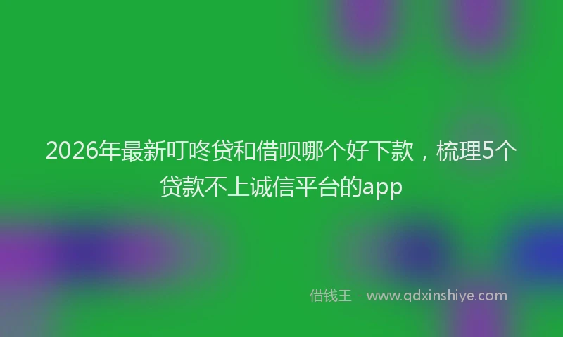 2026年最新叮咚贷和借呗哪个好下款，梳理5个贷款不上诚信平台的app