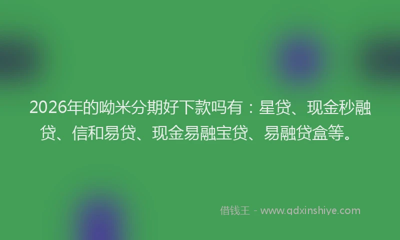 2026年的呦米分期好下款吗有：星贷、现金秒融贷、信和易贷、现金易融宝贷、易融贷盒等。