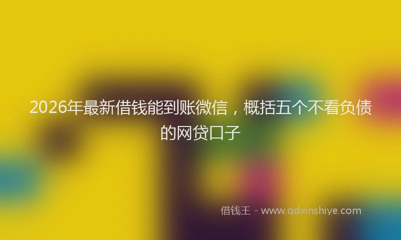 2026年最新借钱能到账微信,概括五个不看负债的网贷口子