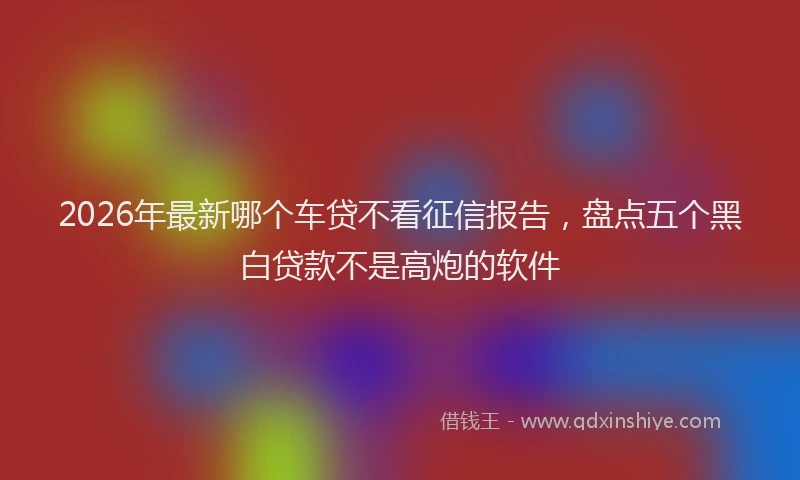 2026年最新哪个车贷不看征信报告,盘点五个黑白贷款不是高炮的软件