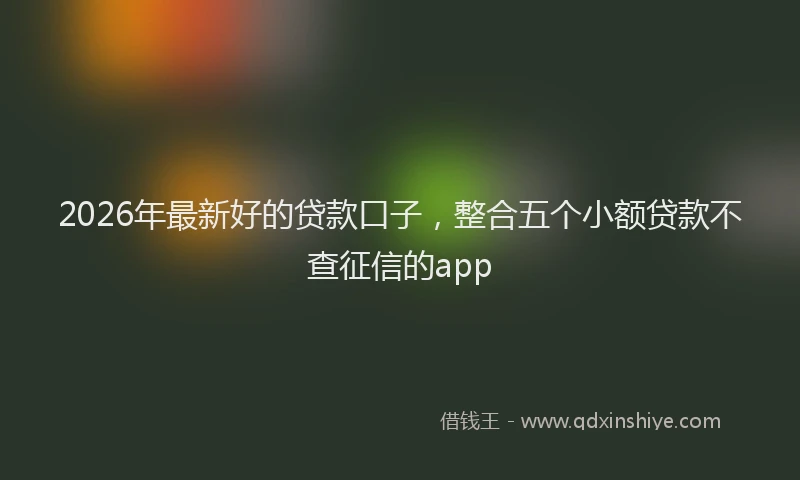2026年最新好的贷款口子，整合五个小额贷款不查征信的app