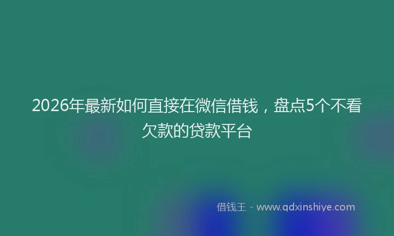 2026年最新如何直接在微信借钱，盘点5个不看欠款的贷款平台