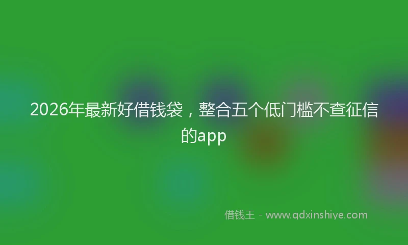 2026年最新好借钱袋，整合五个低门槛不查征信的app