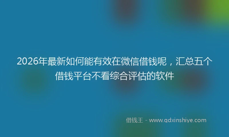 2026年最新如何能有效在微信借钱呢，汇总五个借钱平台不看综合评估的软件