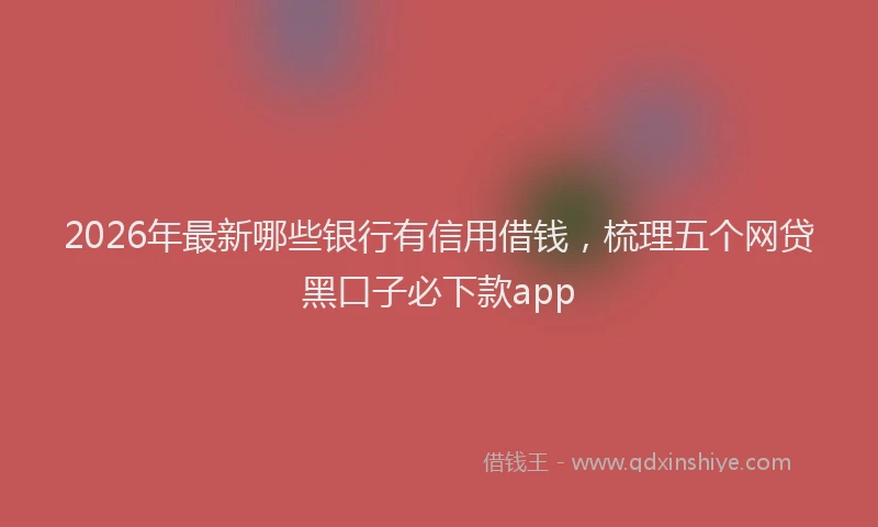 2026年最新哪些银行有信用借钱,梳理五个网贷黑口子必下款app