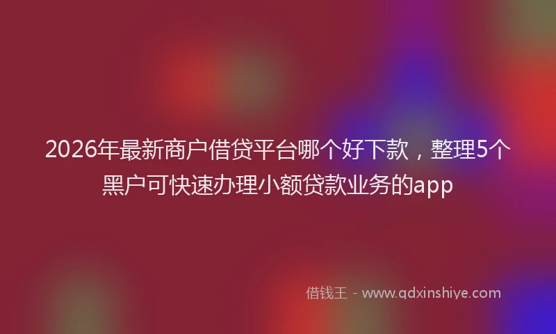 2026年最新商户借贷平台哪个好下款，整理5个黑户可快速办理小额贷款业务的app