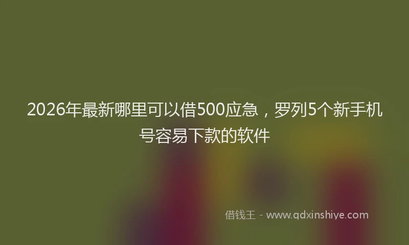 2026年最新哪里可以借500应急，罗列5个新手机号容易下款的软件