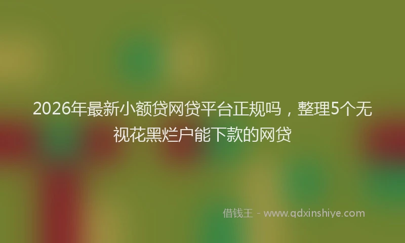 2026年最新小额贷网贷平台正规吗，整理5个无视花黑烂户能下款的网贷