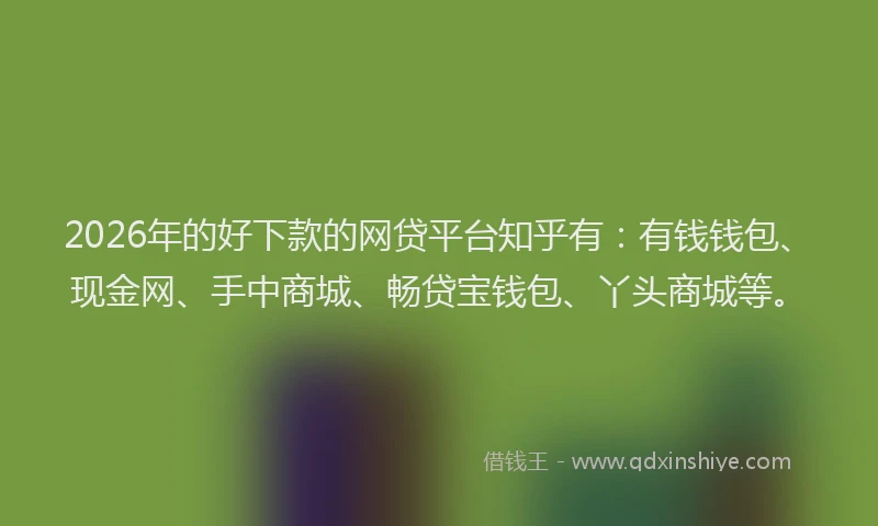 2026年的好下款的网贷平台知乎有：有钱钱包、现金网、手中商城、畅贷宝钱包、丫头商城等。