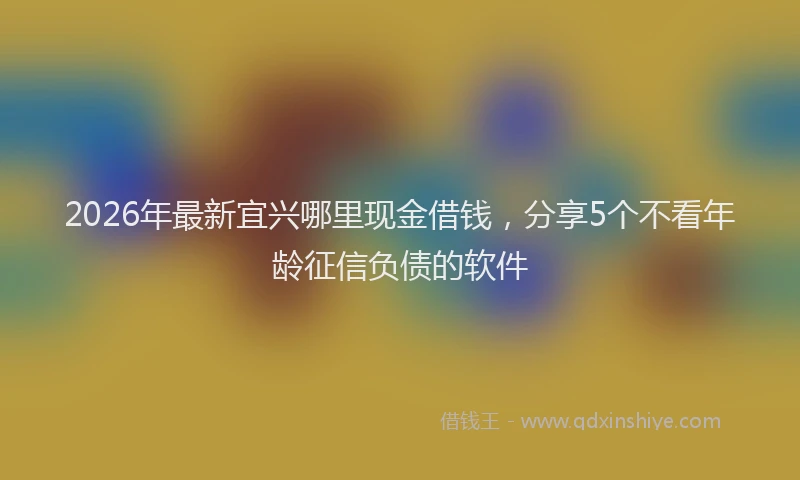 2026年最新宜兴哪里现金借钱，分享5个不看年龄征信负债的软件