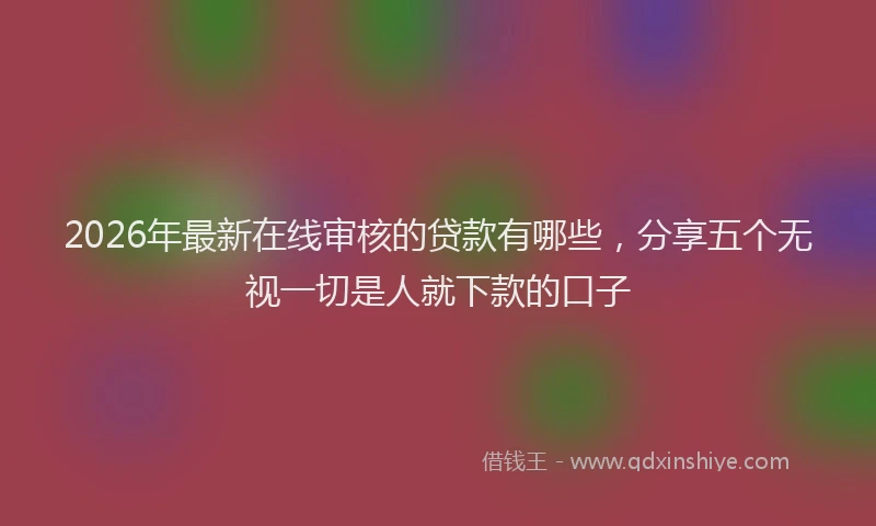 2026年最新在线审核的贷款有哪些，分享五个无视一切是人就下款的口子