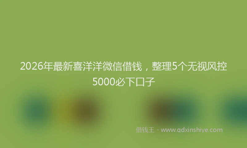 2026年最新喜洋洋微信借钱,整理5个无视风控5000必下口子