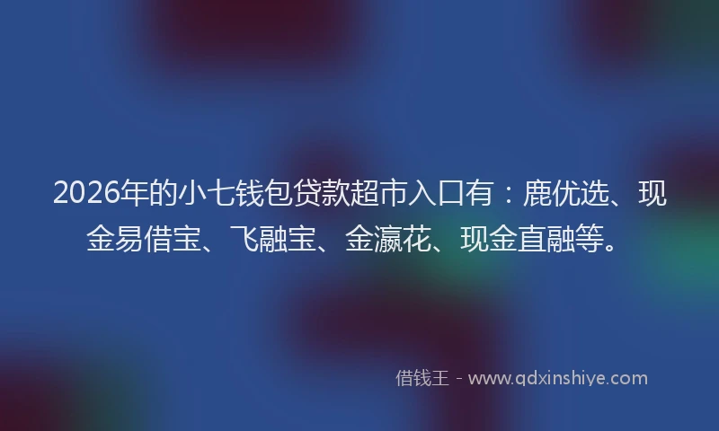 2026年的小七钱包贷款超市入口有：鹿优选、现金易借宝、飞融宝、金瀛花、现金直融等。