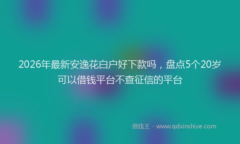 2026年最新安逸花白户好下款吗，盘点5个20岁可以借钱平台不查征信的平台