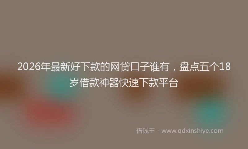 2026年最新好下款的网贷口子谁有，盘点五个18岁借款神器快速下款平台