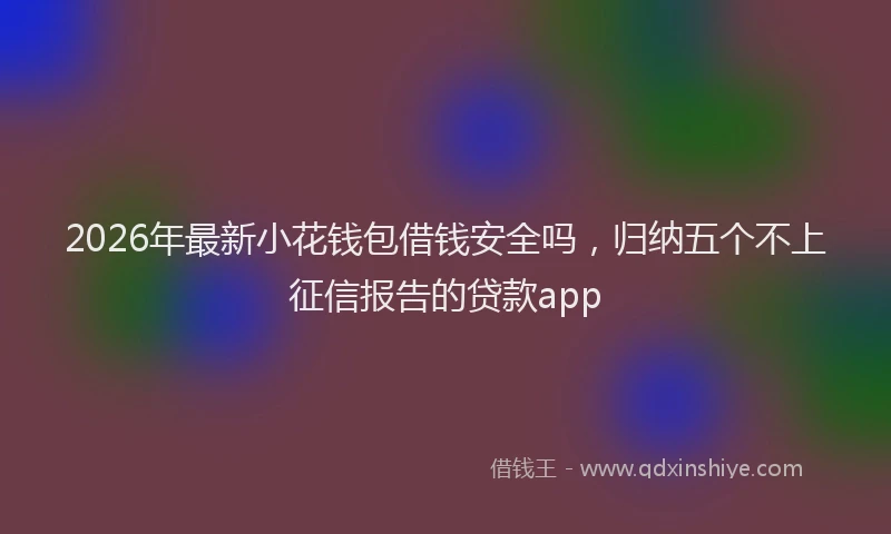 2026年最新小花钱包借钱安全吗，归纳五个不上征信报告的贷款app